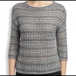 COPY - Lucky Brand Metallic 3/4 Sleeve Sweater Gray Lg